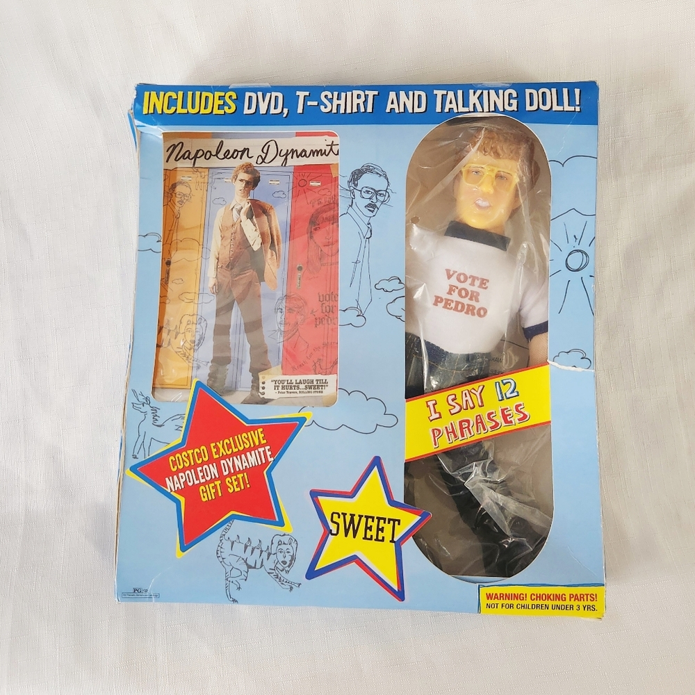 Napoleon Dynamite Gift Set Sealed New Costco Exclusive 2005 DVD, Tee XL & Talkin